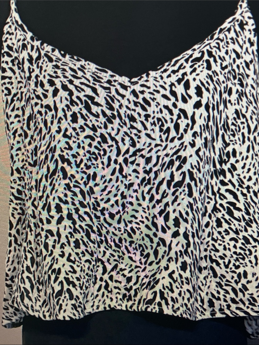 Hurley Black & White Leopard-Print Spaghetti Strap Tank